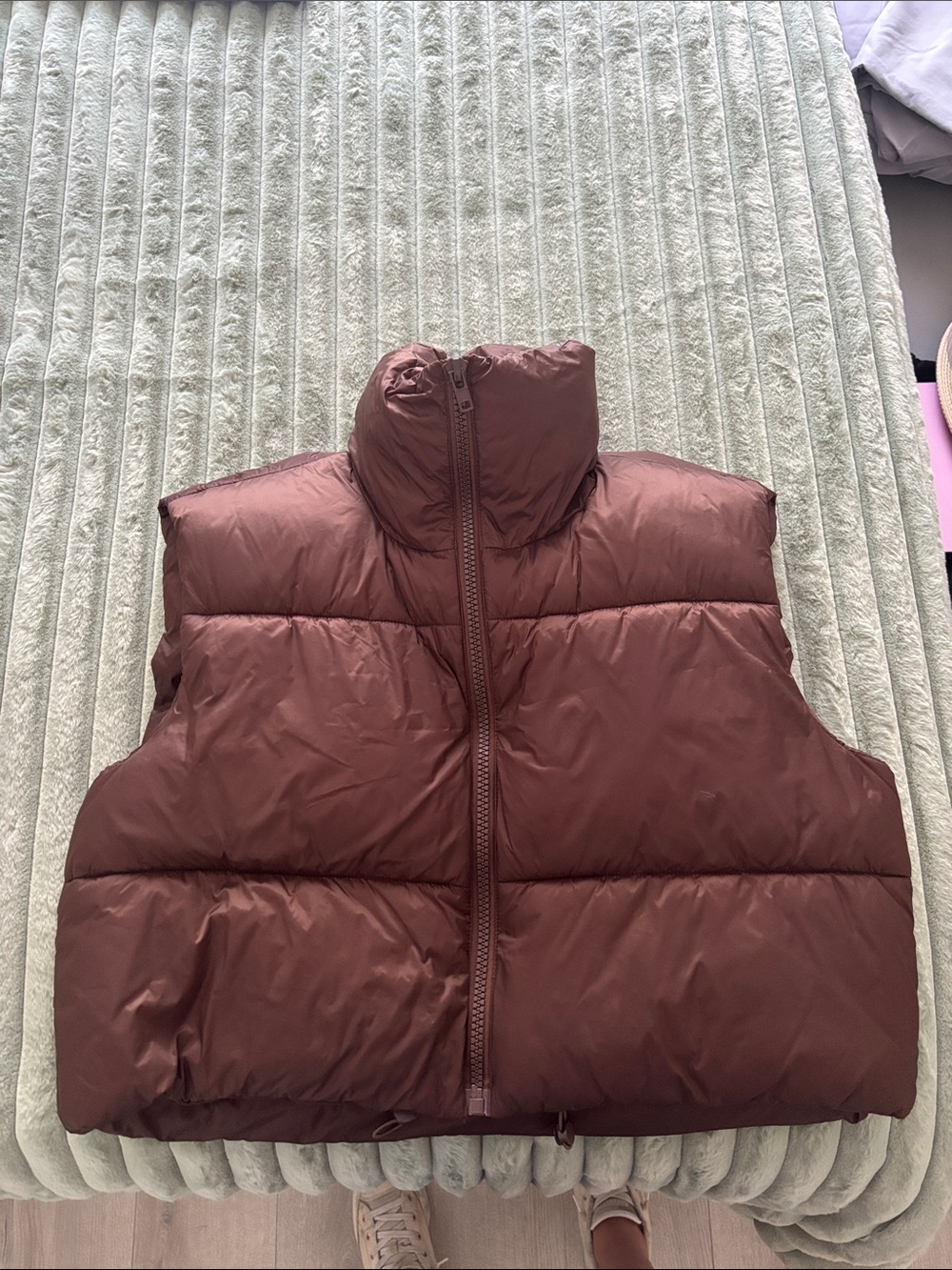 Women's Chocolate Brown Puffer Vest - Insulated Sleeveless Jacket